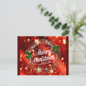 Vrolijk kerstglitter en zonnescherm briefkaart (Staand voorkant)