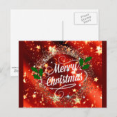 Vrolijk kerstglitter en zonnescherm briefkaart (Voorkant / Achterkant)