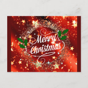 Vrolijk kerstglitter en zonnescherm briefkaart