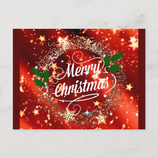 Vrolijk kerstglitter en zonnescherm briefkaart (Voorkant)