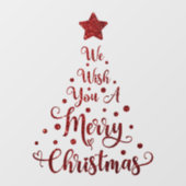 Vrolijk kerstglitter RedWindow Cling Raamsticker (Vel)