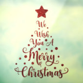 Vrolijk kerstglitter RedWindow Cling Raamsticker (Vel 3)