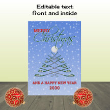 Vrolijk kerstgolf add jaar Vakantie Kaart