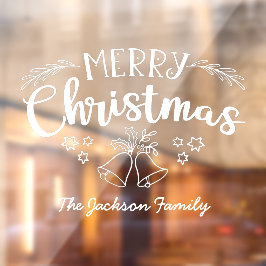Vrolijk kerstgordel: naam van de familie mistletoe raamsticker