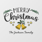 Vrolijk kerstgordel: naam van de familie mistletoe raamsticker (Vel)