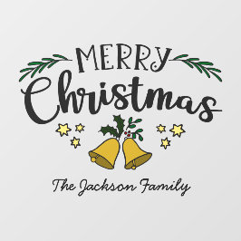 Vrolijk kerstgordel: naam van de familie mistletoe raamsticker