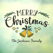 Vrolijk kerstgordel: naam van de familie mistletoe raamsticker (Vel 3)