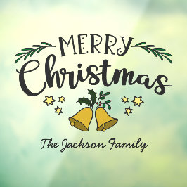 Vrolijk kerstgordel: naam van de familie mistletoe raamsticker