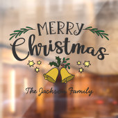 Vrolijk kerstgordel: naam van de familie mistletoe raamsticker (Vel 2)