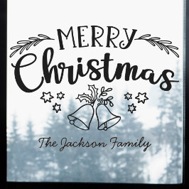 Vrolijk kerstgordel: naam van de familie mistletoe raamsticker