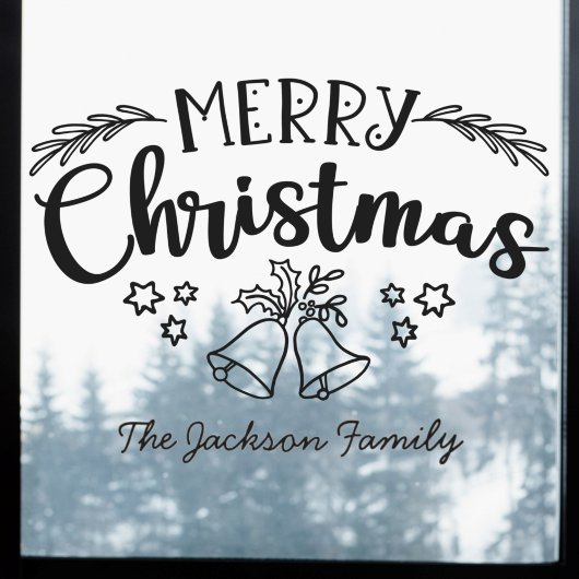 Vrolijk kerstgordel: naam van de familie mistletoe raamsticker