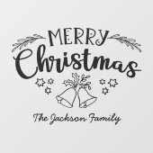 Vrolijk kerstgordel: naam van de familie mistletoe raamsticker (Vel)