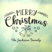 Vrolijk kerstgordel: naam van de familie mistletoe raamsticker (Vel 3)