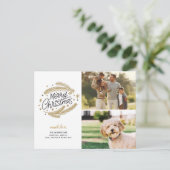 Vrolijk kerstgoud - chemicaliën, 2 foto's briefkaart (Staand voorkant)