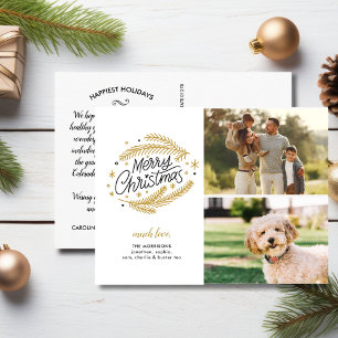 Vrolijk kerstgoud - chemicaliën, 2 foto's briefkaart