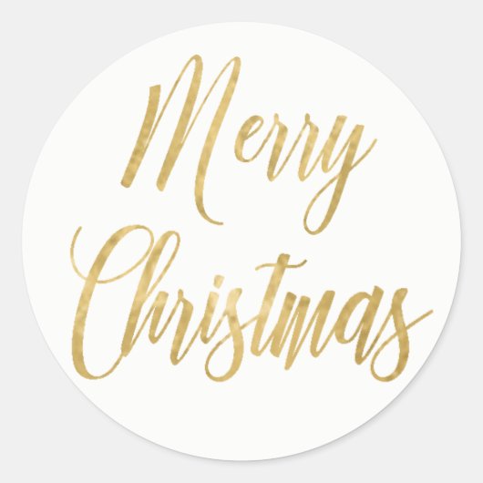 Vrolijk kerstgoud Eenvoudig legant Ronde Sticker (Voorkant)