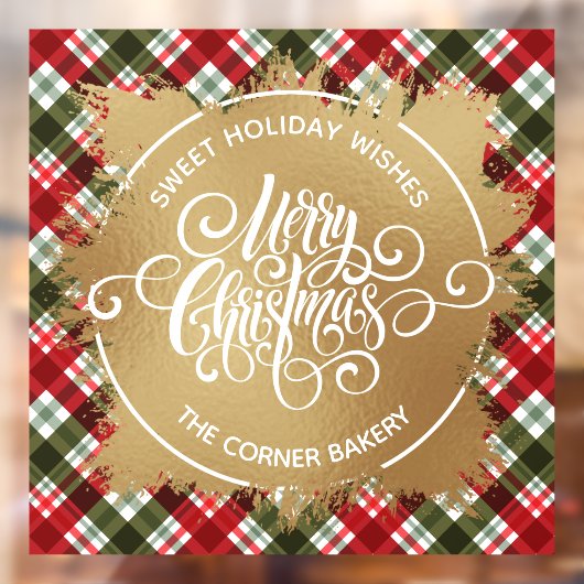 Vrolijk kerstgoud en gouden ponden raamsticker (Vel 2)