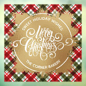 Vrolijk kerstgoud en gouden ponden raamsticker (Vel 3)