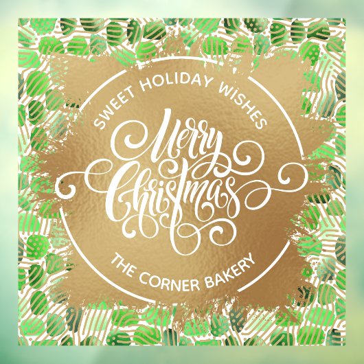 Vrolijk kerstgoud en groen raamsticker (Vel 3)