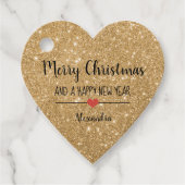 Vrolijk kerstgoud glitter elegant bedankjes labels (Voorkant)
