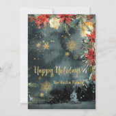 Vrolijk kerstgoud kalligrafie vakantie Kaart (Achterkant)