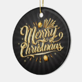 Vrolijk kerstgoud keramisch ornament (Links)