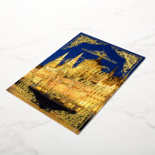 Vrolijk kerstgoud, parlementsgebouw Boedapest Folie Feestdagenkaart (Gedraaid)