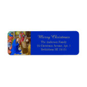 Vrolijk Kerstgoud Religieus Christelijk Middeleeuw Etiket (Voorkant)