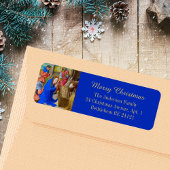 Vrolijk Kerstgoud Religieus Christelijk Middeleeuw Etiket