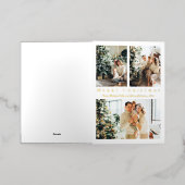 Vrolijk kerstgoud script 3 foto's collage folie feestdagenkaart (Buiten Laag)