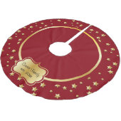 Vrolijk kerstgoud sterft op donkerrode achtergrond kerstboom rok (Gekanteld)