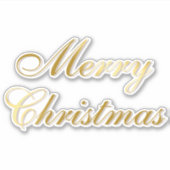 Vrolijk kerstgoud Sticker (Voorkant)