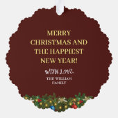 Vrolijk kerstgoud voor papa ornament kaart (Achterkant)