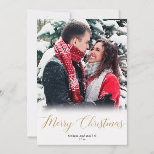 Vrolijk kerstgoud witte, eenvoudige fotokaart