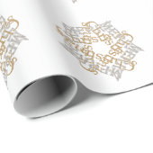 Vrolijk Kerstgoud, Zilveren Sneeuwvlok Vakantie Cadeaupapier (Rol Hoek)