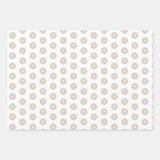 Vrolijk kerstgoud & zilveren ster, wit inpakpapier vel (Voorkant 3)