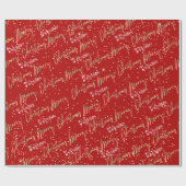 Vrolijk kerstgouden Manuscript uit naam van Winter Cadeaupapier (Vlak)