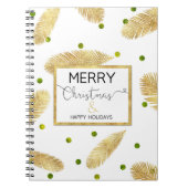 Vrolijk kerstgoudglitter-script - Notitieboek (Voorkant)