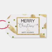 Vrolijk kerstgoudglitterscript - Label met cadeau Cadeaulabel (Achterkant Horizontaal)