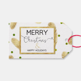 Vrolijk kerstgoudglitterscript - Label met cadeau Cadeaulabel