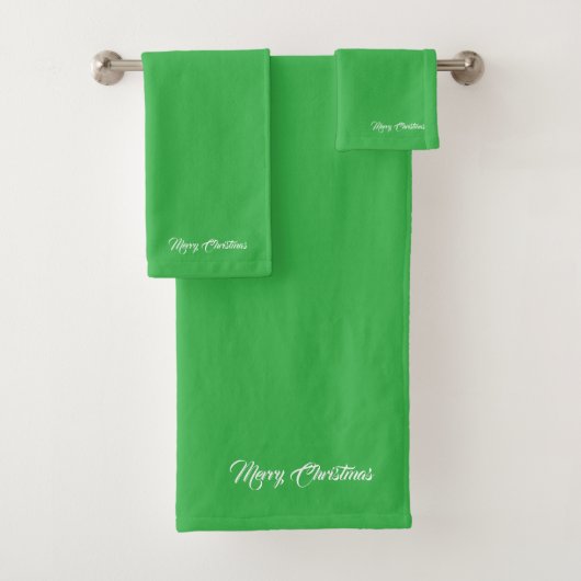 Vrolijk kerstgras groen bad handdoek (Insitu)
