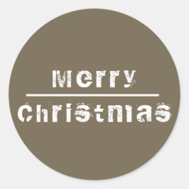 Vrolijk kerstgrijs en witte feestdag ronde sticker