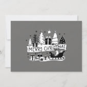 Vrolijk kerstgrijs kerstkaartje feestdagenkaart (Voorkant)