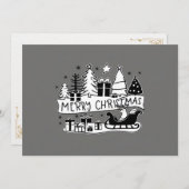 Vrolijk kerstgrijs kerstkaartje feestdagenkaart (Voorkant / Achterkant)