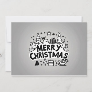 Vrolijk kerstgrijs wenskaart feestdagenkaart