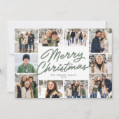 Vrolijk kerstgroen 10 foto collage feestdagenkaart (Voorkant)