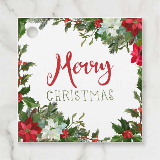 Vrolijk kerstgroen bedankjes labels (Voorkant)
