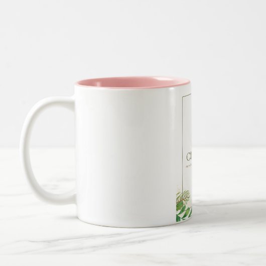 Vrolijk kerstgroen blad Mok (Links)