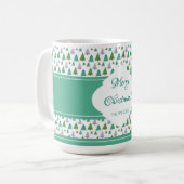 Vrolijk Kerstgroen Blauwe Boom Koffiemok (Voorkant links)