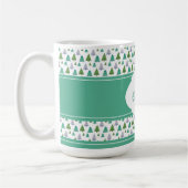 Vrolijk Kerstgroen Blauwe Boom Koffiemok (Links)